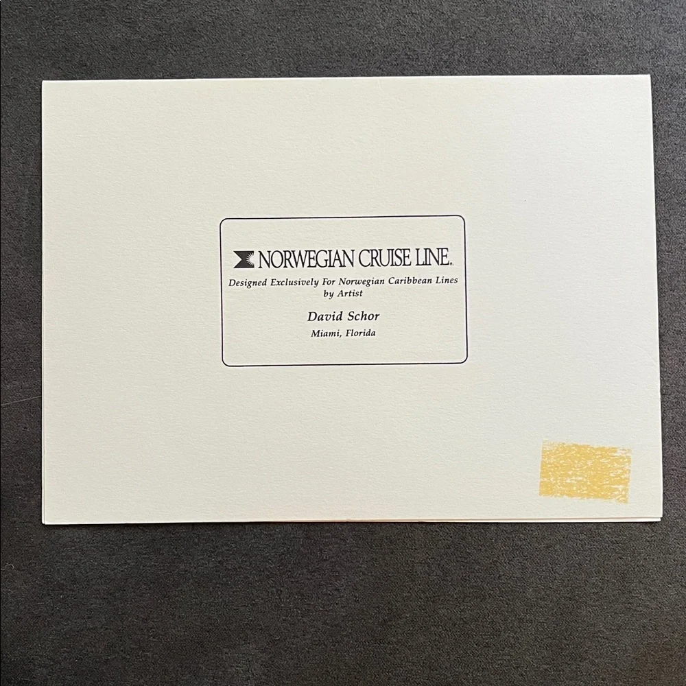 Norwegian Cruise Line NCL M/S Seaward Notecard Stationery w/ Env by David Schor
